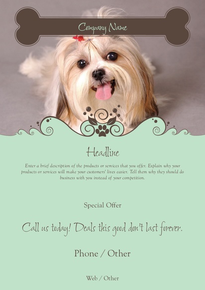Design Preview for Design Gallery: Animals & Pet Care Flyers & Leaflets,  No Fold/Flyer A5 (148 x 210 mm)