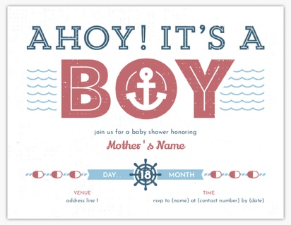 A anchor it's a boy white pink design for Baby