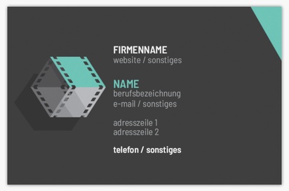 Designvorschau für Designgalerie: Standard-Visitenkarten Film & Fernsehen, Standard (85 x 55 mm)