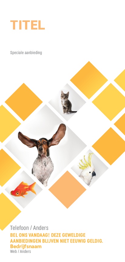 Voorvertoning ontwerp voor Ontwerpgalerij: Dieren en dierenverzorging Flyers,  Geen vouwlijn DL (99 x 210 mm)