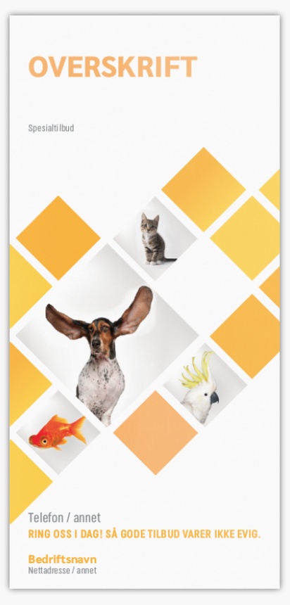 Forhåndsvisning av design for Designgalleri: Dyr og dyrestell Flyere og brosjyrer,  Ikke foldet DL (99 x 210 mm)