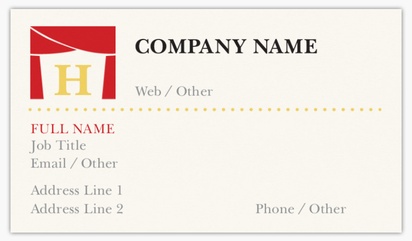 Design Preview for Design Gallery: Theater Matte Visiting Cards, Standard (89 x 51 mm)