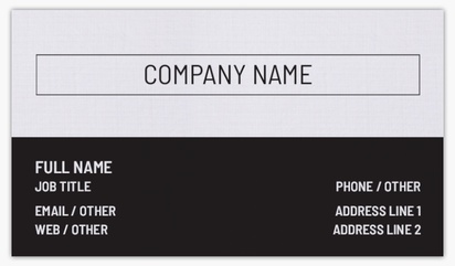 Design Preview for  Linen Business Cards Templates, Standard (3.5" x 2")
