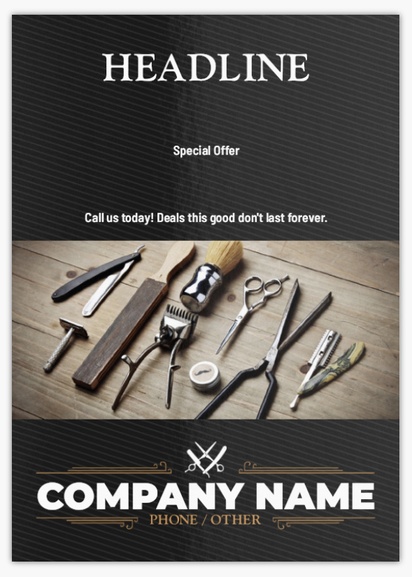 Design Preview for Design Gallery: Barbers Flyers & Leaflets,  No Fold/Flyer A6 (105 x 148 mm)