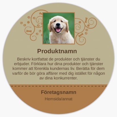 Förhandsgranskning av design för Designgalleri: Hunduppfödare Produktetiketter på ark, Rund 7,6 x 7,6 cm
