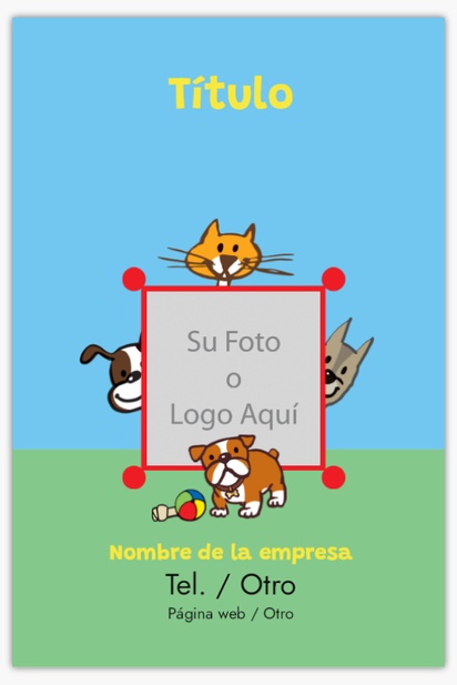 Un vertical perrera diseño azul verde para Animales y mascotas con 1 imágenes
