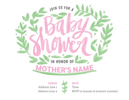 A preppy watercolor white pink design for Baby Shower
