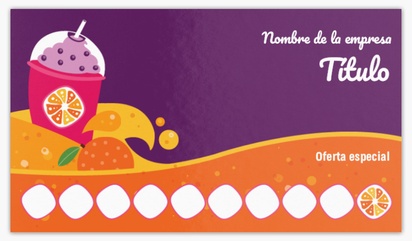 Un barra de batidos fruta diseño violeta naranja para Tarjetas de fidelidad