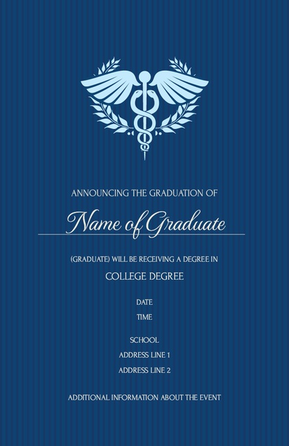 A graduate medical school graduation blue gray design for Events