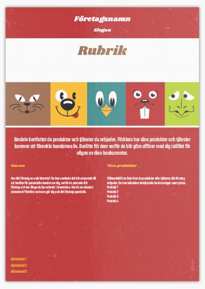 Förhandsgranskning av design för Designgalleri: Djurskötsel Flyers och broschyrer,  Ingen falsning A4 (210 x 297 mm)