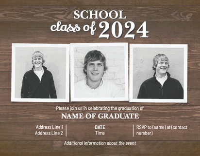 A class of 2020 3 photo brown white design for Graduation Party with 3 uploads