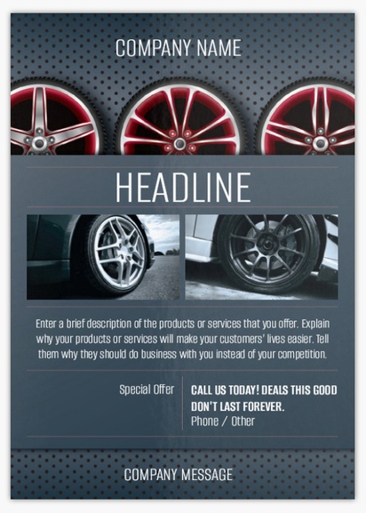 Design Preview for Design Gallery: Car Parts & Tyres Flyers & Leaflets,  No Fold/Flyer A6 (105 x 148 mm)