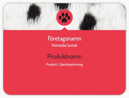 Förhandsgranskning av design för Designgalleri: Trimning av hund & katt Produktetiketter på ark, Rundad rektangel 10 x 7,5 cm