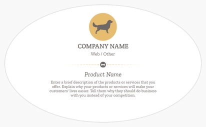 Design Preview for Design Gallery: Animals Product & Packaging Labels, Oval  12.7 x  7.6 cm 