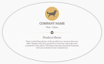 Design Preview for Design Gallery: Animals Product Labels on Sheets, Oval 12.7 x 7.6 cm