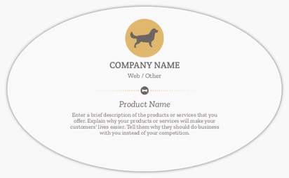Design Preview for Design Gallery: Animals & Pet Care Product Labels on Sheets, Oval 12.7 x 7.6 cm