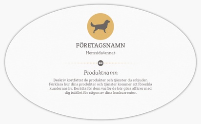 Förhandsgranskning av design för Designgalleri: Hunduppfödare Produktetiketter på ark, Ellips 12,7 x 7,6 cm