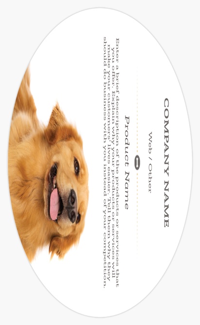 Design Preview for Design Gallery: Animals & Pet Care Product & Packaging Labels, Oval  12.7 x  7.6 cm 