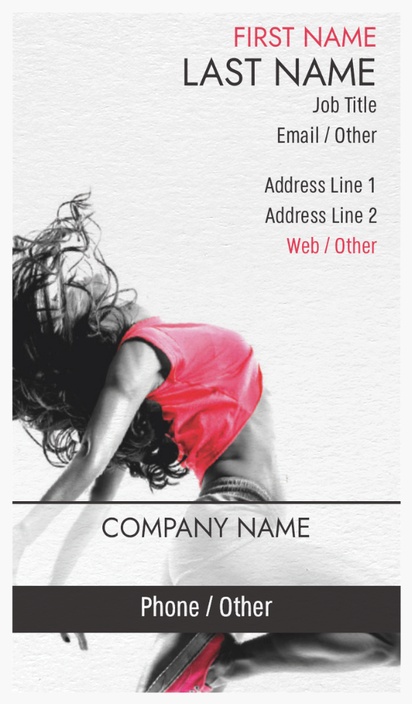 Design Preview for Design Gallery: Dance & Choreography Natural Textured Business Cards
