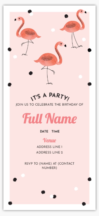 Design Preview for Adult Birthday Invitations, 4” x 8”