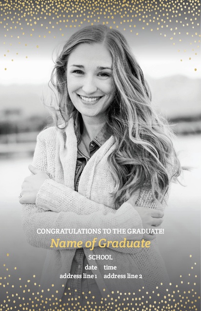A full bleed gold gray design for Graduation with 1 uploads