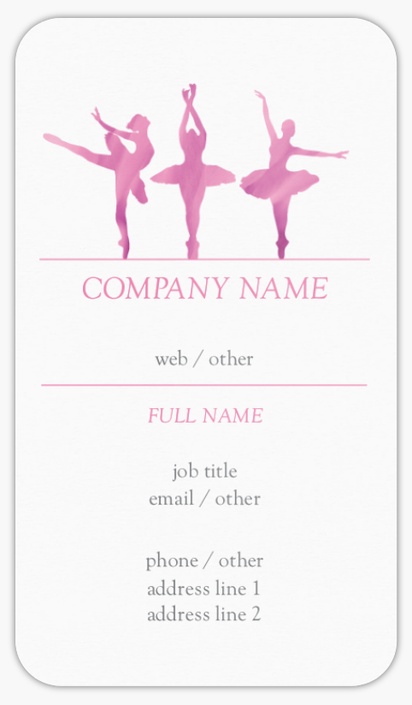 Design Preview for Dance Fitness Rounded Corner Business Cards Templates, Standard (3.5" x 2")