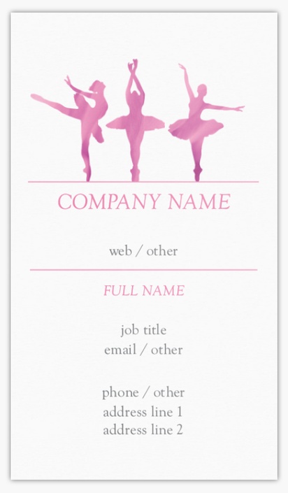 Design Preview for Dance Fitness Standard Business Cards Templates, Standard (3.5" x 2")