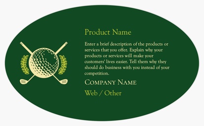 Design Preview for Design Gallery: Sports & Fitness Product & Packaging Labels, Oval  12.7 x  7.6 cm 