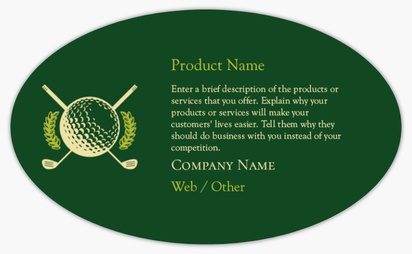 Design Preview for Design Gallery: Sports Specific Product Labels on Sheets, Oval 12.7 x 7.6 cm