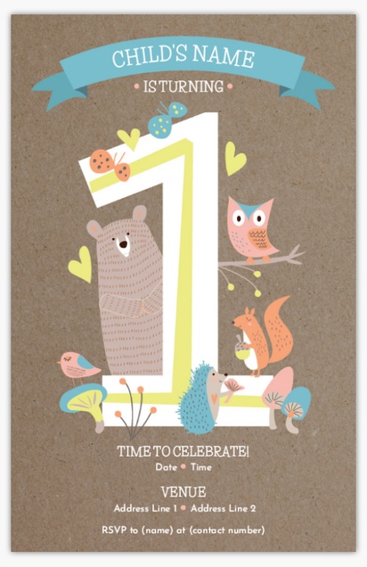 A woods 1st birthday gray design for Theme