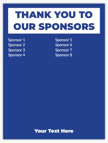 A sponsors charity blue white design for Art & Entertainment