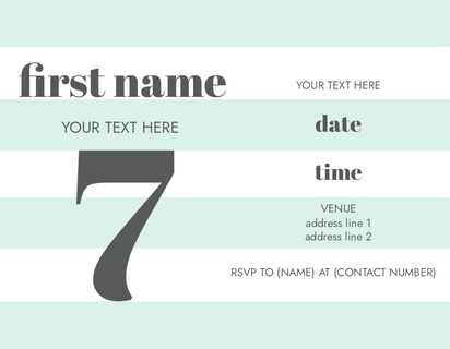 Design Preview for Templates for Adult Birthday Invitations and Announcements , Flat 10.7 x 13.9 cm