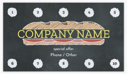 A sandwich shop chalkboard gray cream design for Loyalty Cards