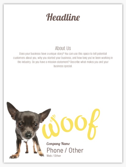 A vertical wag gray yellow design for Animals & Pet Care