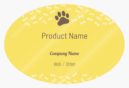 Design Preview for Design Gallery: Animal Grooming Product Labels on Sheets, Oval 7.6 x 5.1 cm