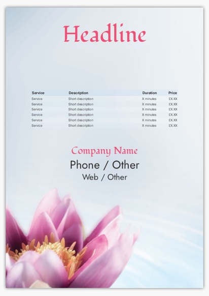 Design Preview for Design Gallery: Beauty & Spa Foam Boards, A2 (420 x 594 mm)