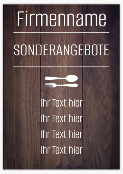 Designvorschau für Designgalerie: Werbeschilder aus Kunststoff Essen & Trinken, A1 (594 x 841 mm)