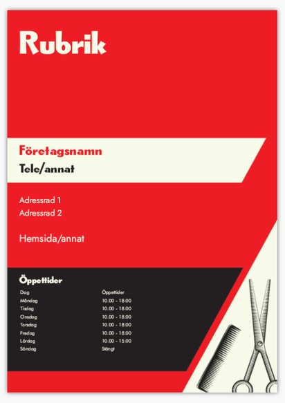 Förhandsgranskning av design för Designgalleri: Frisörsalong Kapaskivor, A1 (594 x 841 mm)