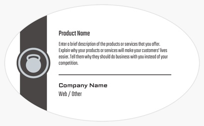 Design Preview for Design Gallery: Fitness Classes Product & Packaging Labels, Oval  12.7 x  7.6 cm 