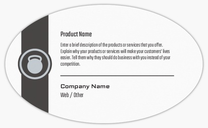 Design Preview for Design Gallery: Fitness Classes Product Labels on Sheets, Oval 12.7 x 7.6 cm