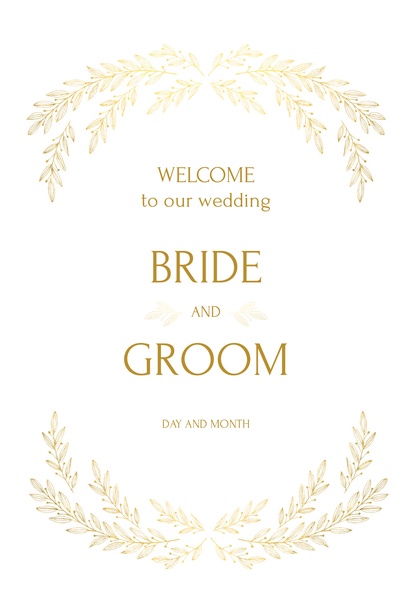 A welcome sign wedding white cream design for Wedding