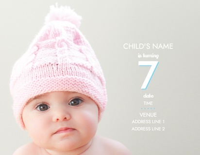 Design Preview for Templates for 1st Birthday Invitations and Announcements , Flat 10.7 x 13.9 cm