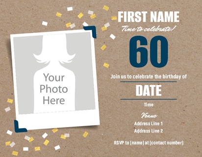 Design Preview for Birthday Invitation Designs and Templates, 13.9 x 10.7 cm