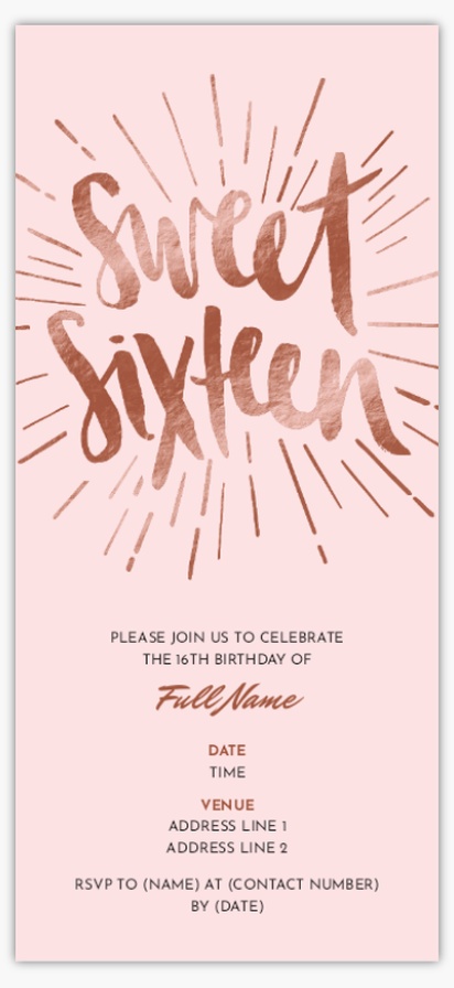 A foil sweet sixteen white pink design for Events