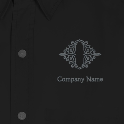 Design Preview for Design Gallery: Art & Entertainment Men's Embroidered Dress Shirts, Men's Black