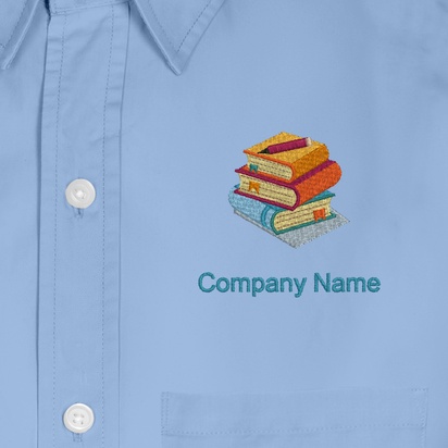 Design Preview for Design Gallery: Education & Child Care Men's Embroidered Dress Shirts, Men's Blue
