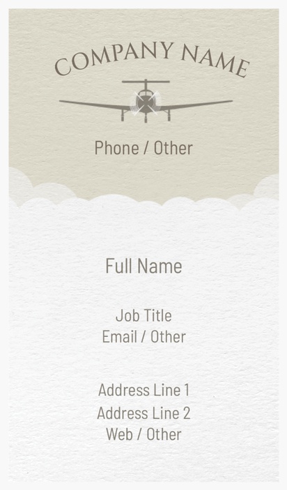Design Preview for Design Gallery: Airlines Natural Textured Business Cards