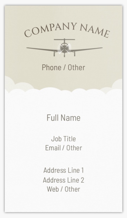 Design Preview for Design Gallery: Airlines Standard Visiting Cards