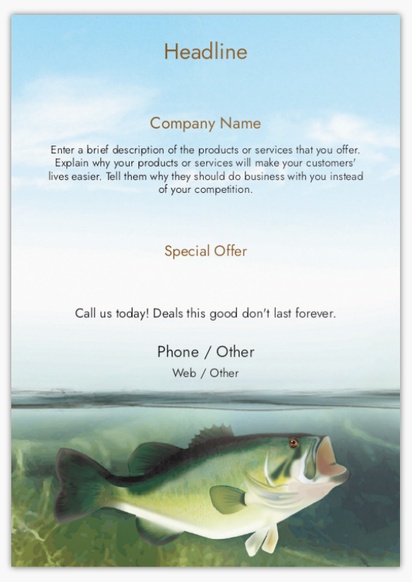 Design Preview for Design Gallery: Hunting & Fishing Flyers & Leaflets,  No Fold/Flyer A5 (148 x 210 mm)