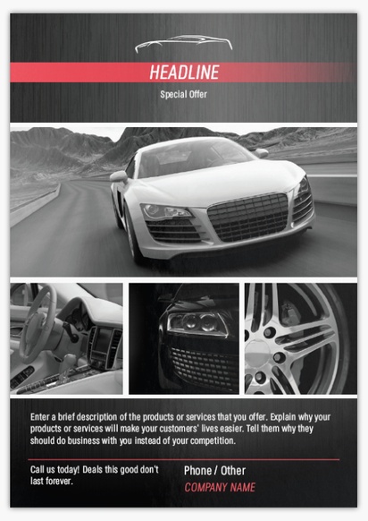 Design Preview for Design Gallery: Automotive & Transportation Flyers & Leaflets,  No Fold/Flyer A5 (148 x 210 mm)